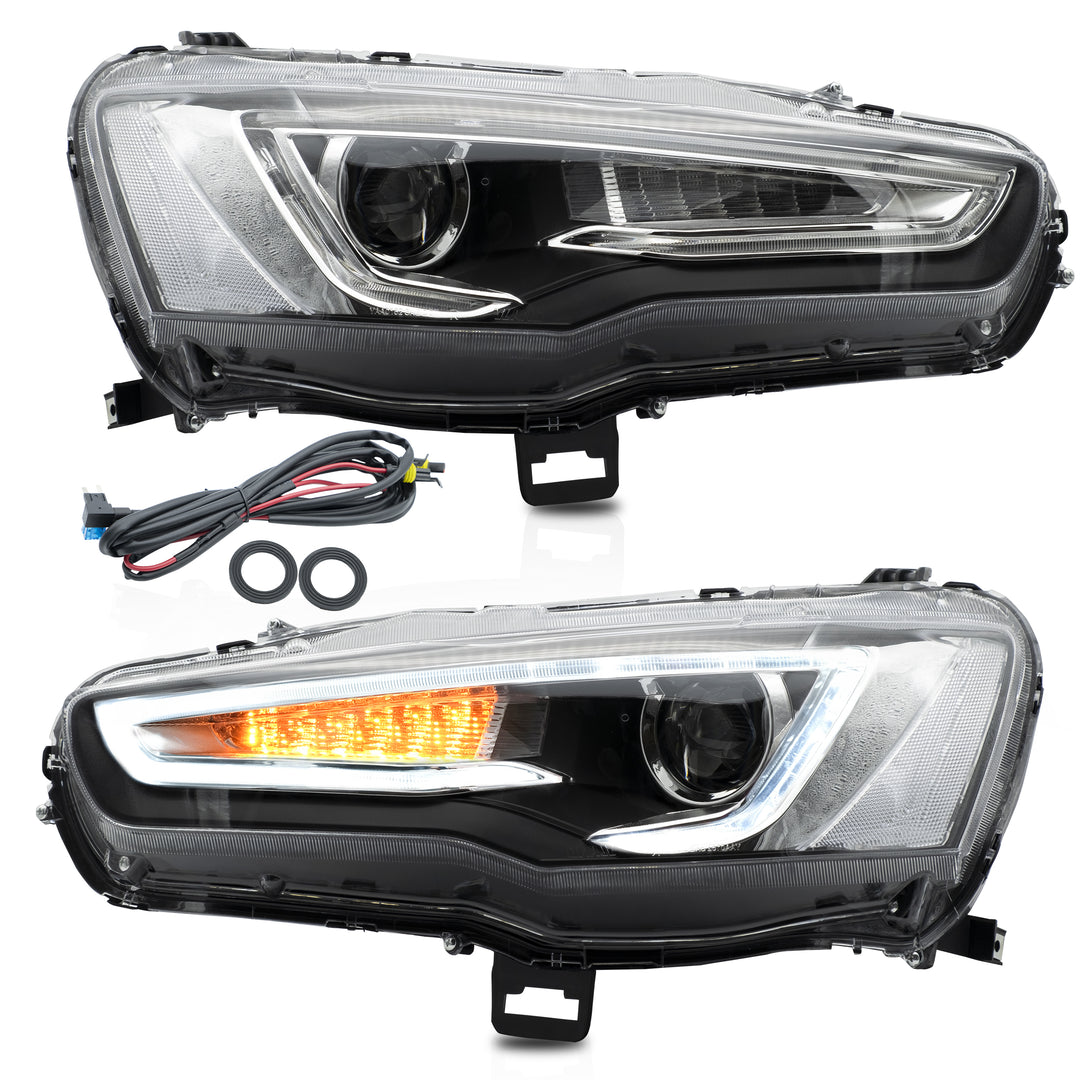 VLAND HEADLIGHT ASSEMBLY FIT FOR 2008-2017 Mitsubishi Lancer , Two Colors - VLAND