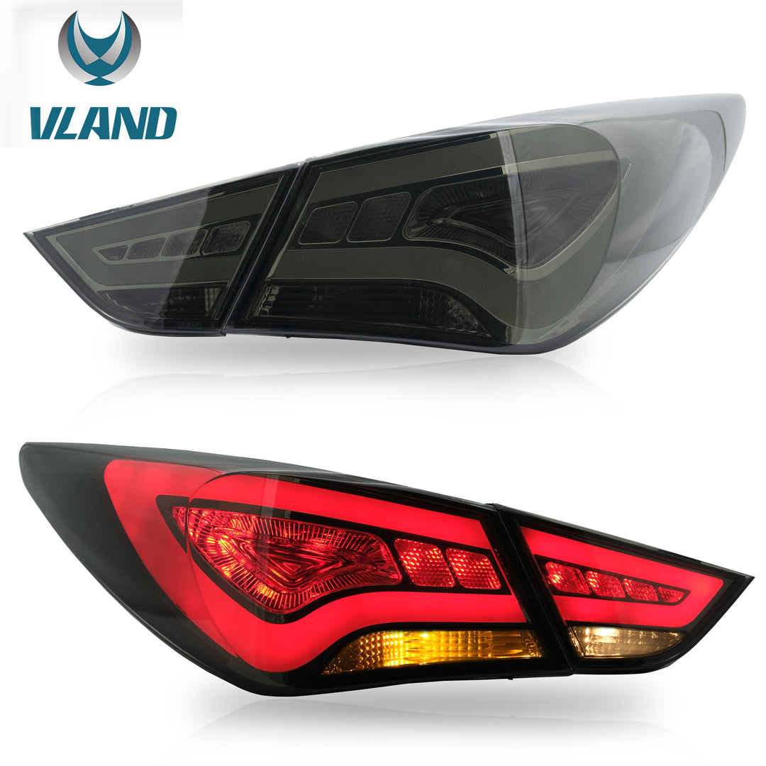 VLAND TAIL LIGHT ASSEMBLY FIT FOR HYUNDAI SONATA 2011-2014 GLS Limited SE 2011-2015 Hybrid , Two Colors - VLAND